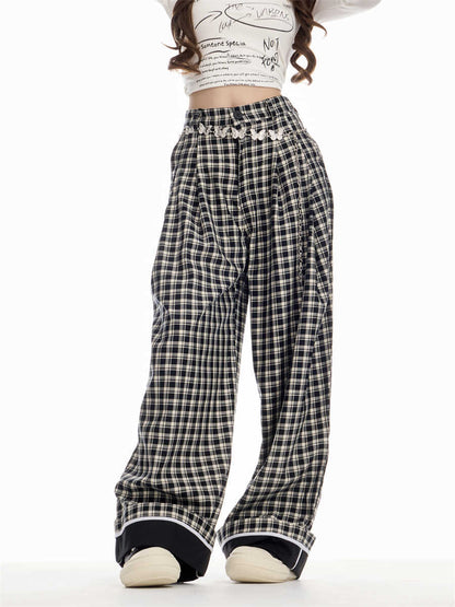 Caroline – Pantalon à carreaux ample pour femmes
