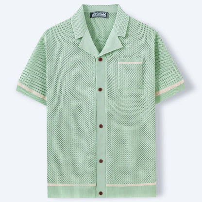 Mitchell – Polo à Col Cubain en Maille pour l'Été