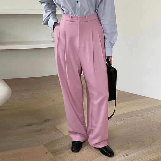 Rachel – Pantalon Droit Plissé Décontracté