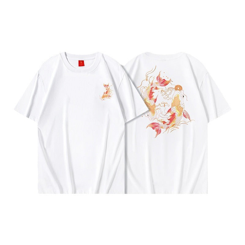 Nathan – T-shirt à col rond et manches courtes avec motif Koi