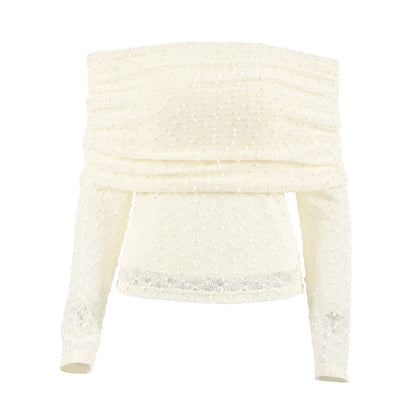 Kathryn – Haut à manches longues avec col en tricot jacquard