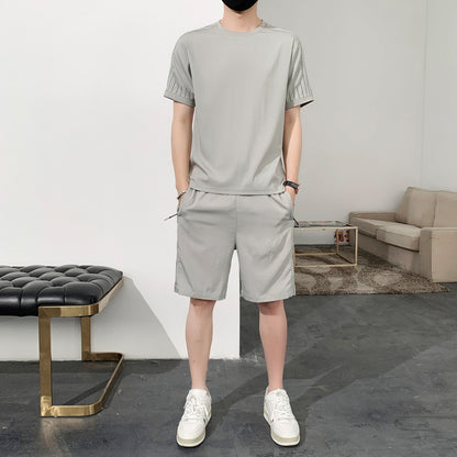 Spencer – Ensemble Sport en Soie de Glace à Manches Courtes pour Hommes