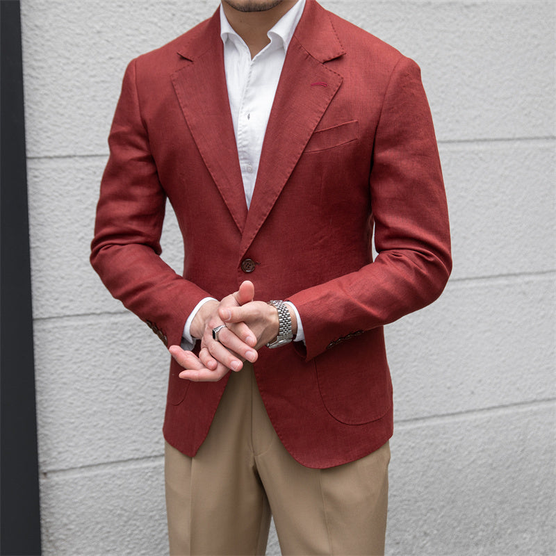 Stanley – Costume Slim Fit en Lin Pure de Haute Fabrication