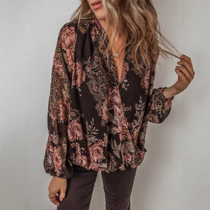 Amanda – Chemisier en Chiffon à Imprimé Floral pour Femmes