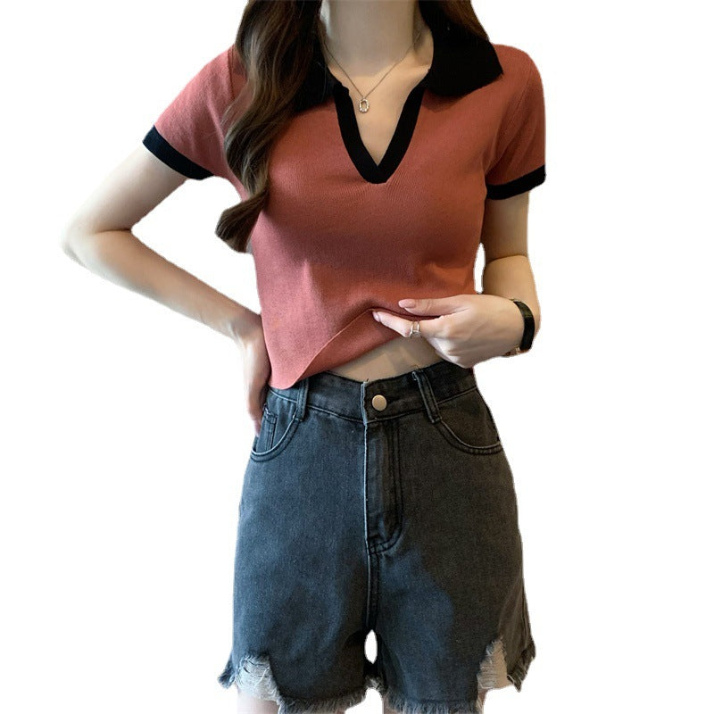 Emily – Pull en Maille à Col Polo pour Femme