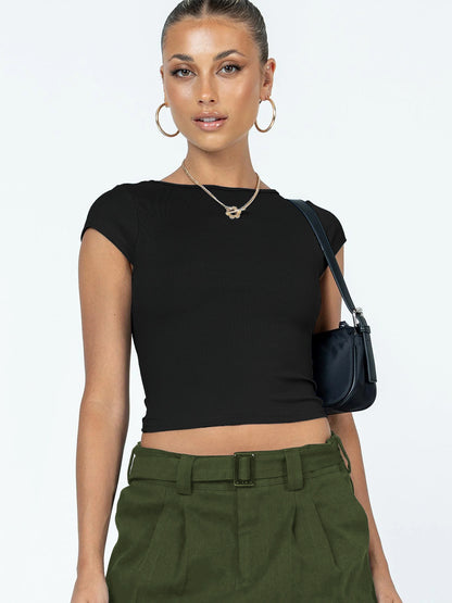 Holly – T-shirt court ajouré à manches courtes