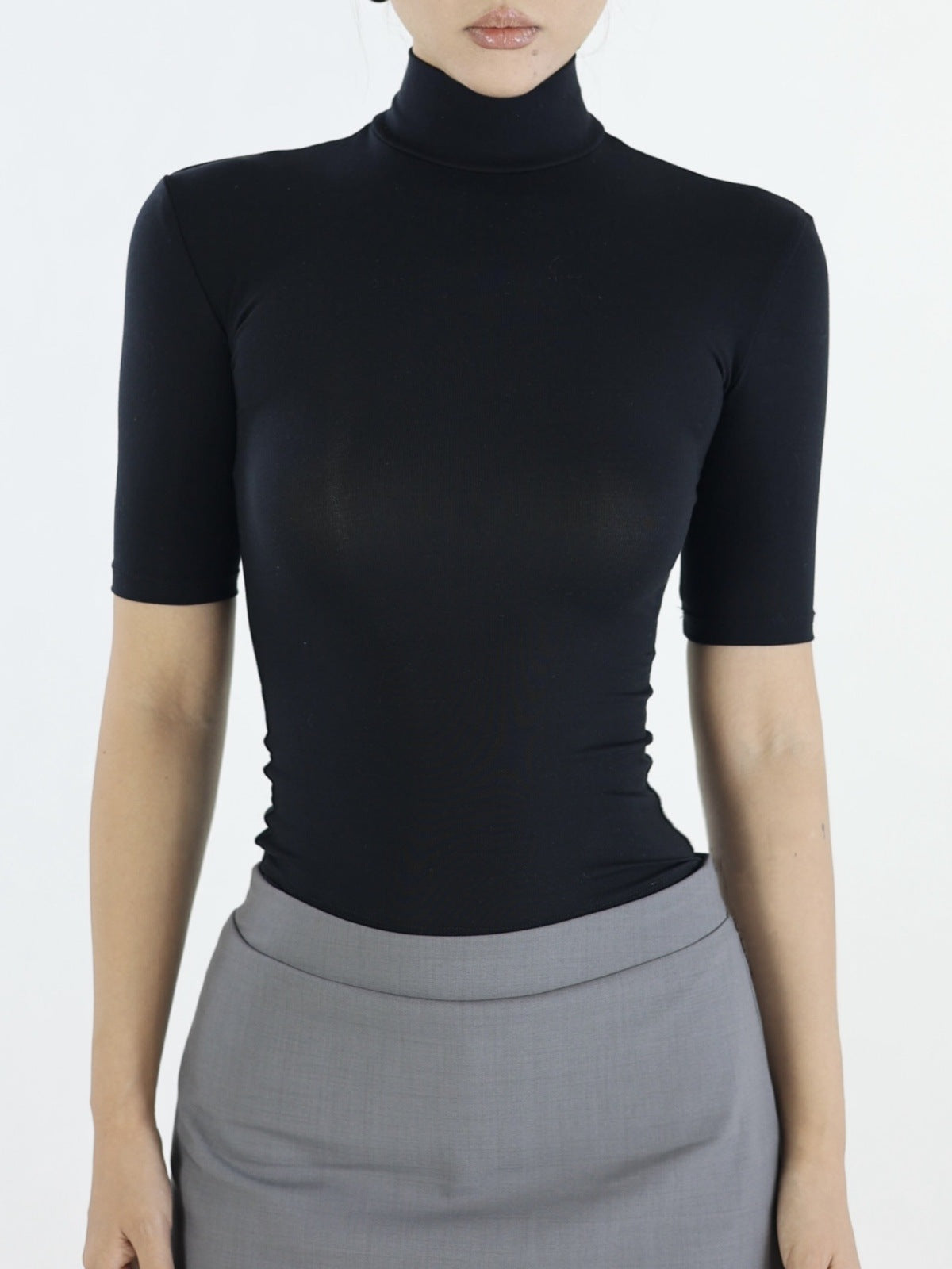 Lisa – T-shirt Col Roulé en Tencel et Lycra