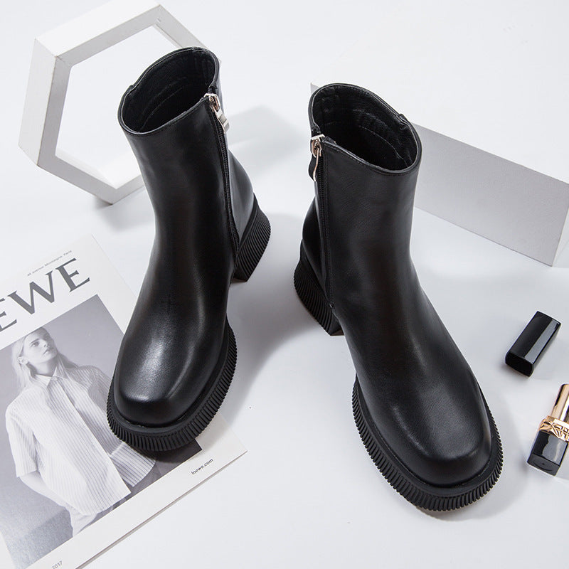 Vanessa – Bottines à Bout Rond en Vegan