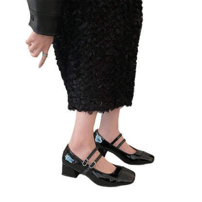 Jean – Chaussures à Talon Carré avec Boucle