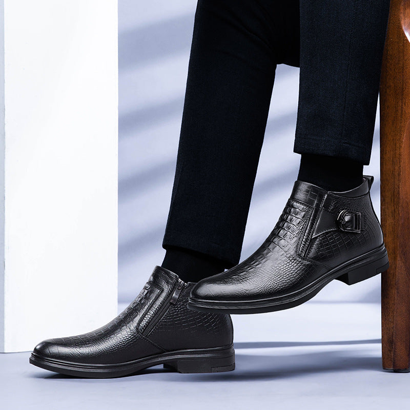 Spencer – Chaussures Hautes d'Affaires avec Fermeture Éclair en Cuir Vegan