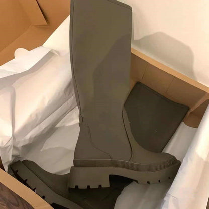 Victoria – Bottes Martin Hautes à Tête Ronde pour Femme