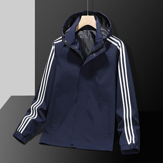 Tristan – Veste décontractée à rayures avec chapeau détachable