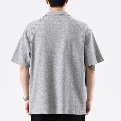 Jim – Chemise à Col Revers en Coton Perlé Lourd