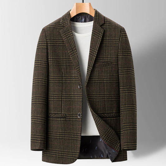 Tim – Costume décontracté à carreaux fins pour hommes