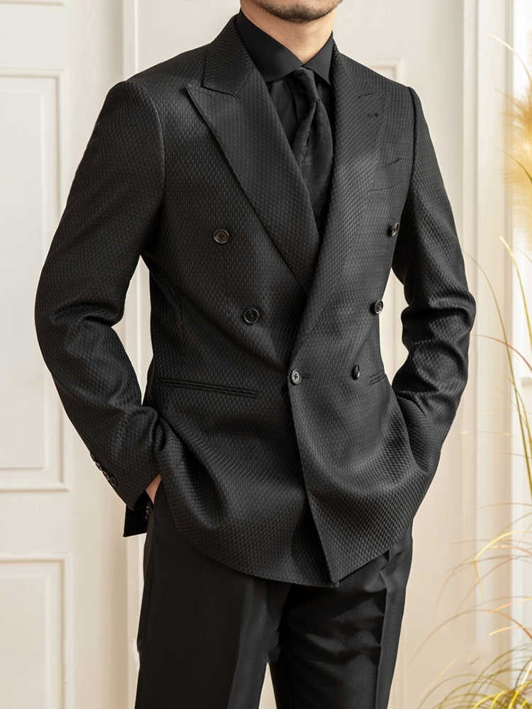 Ralph – Costume à carreaux noir pour hommes