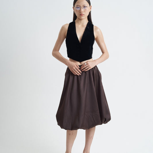 Stéphanie – Jupe Évasée Taille Haute mi-longue