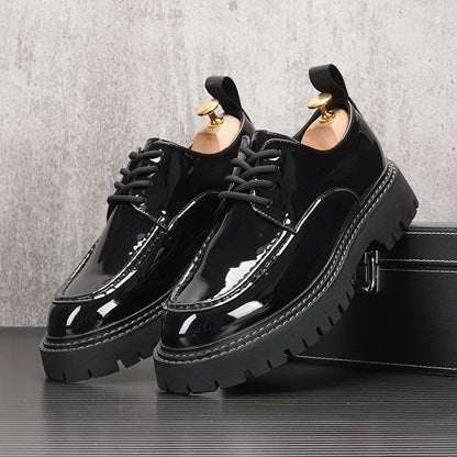Rhys – Chaussures Casual Rétro Britanniques avec Semelle Épaisse