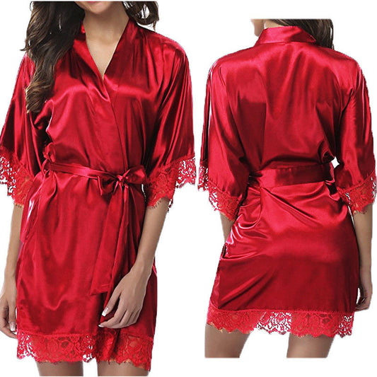 Amy – Chemise de Nuit en Soie de Glace Imitation Taille Plus