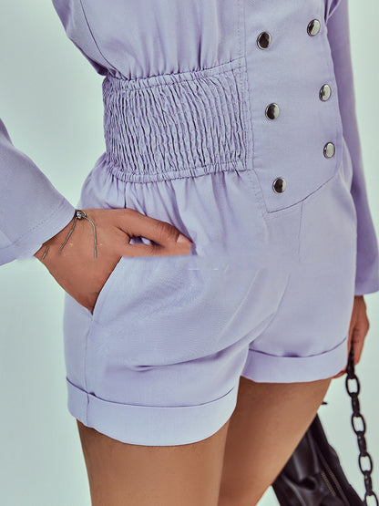 Jessie – Combinaison en Coton Slim Fit Couleur Unie