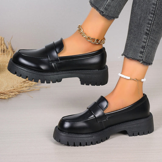 Clara – Chaussures Plateforme Style Britannique Noires