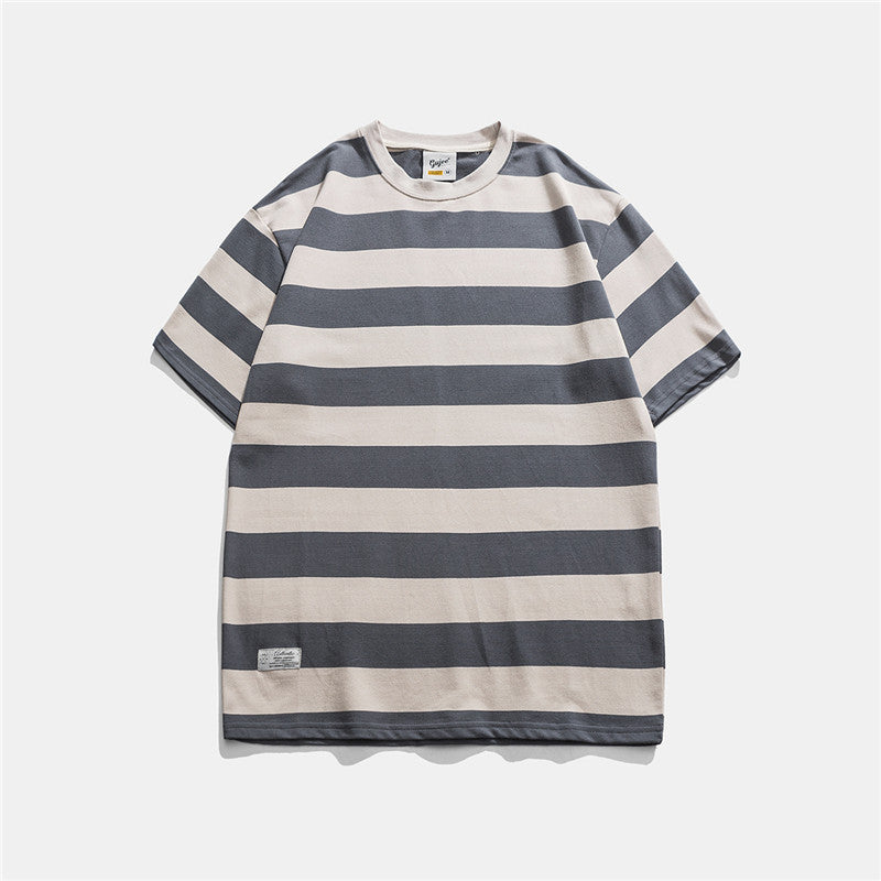 Bernard – T-shirt à Rayures Rétro à Manches Courtes