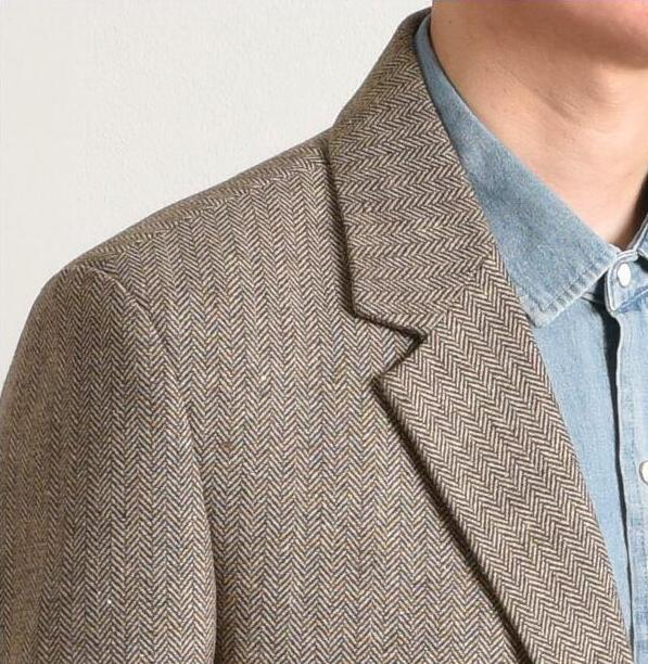 Allan – Veste décontractée en tweed vintage à chevrons
