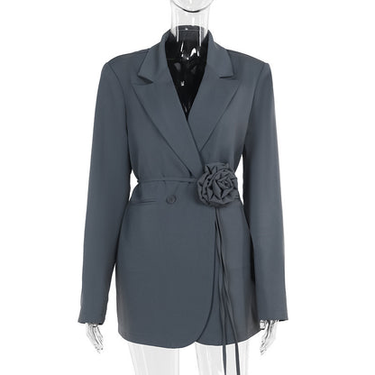 Karen – Veste de costume slim-fit à fleurs tridimensionnelles