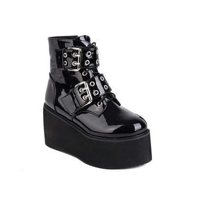 Michelle – Bottines à Talon Muffin en Vegan Noir