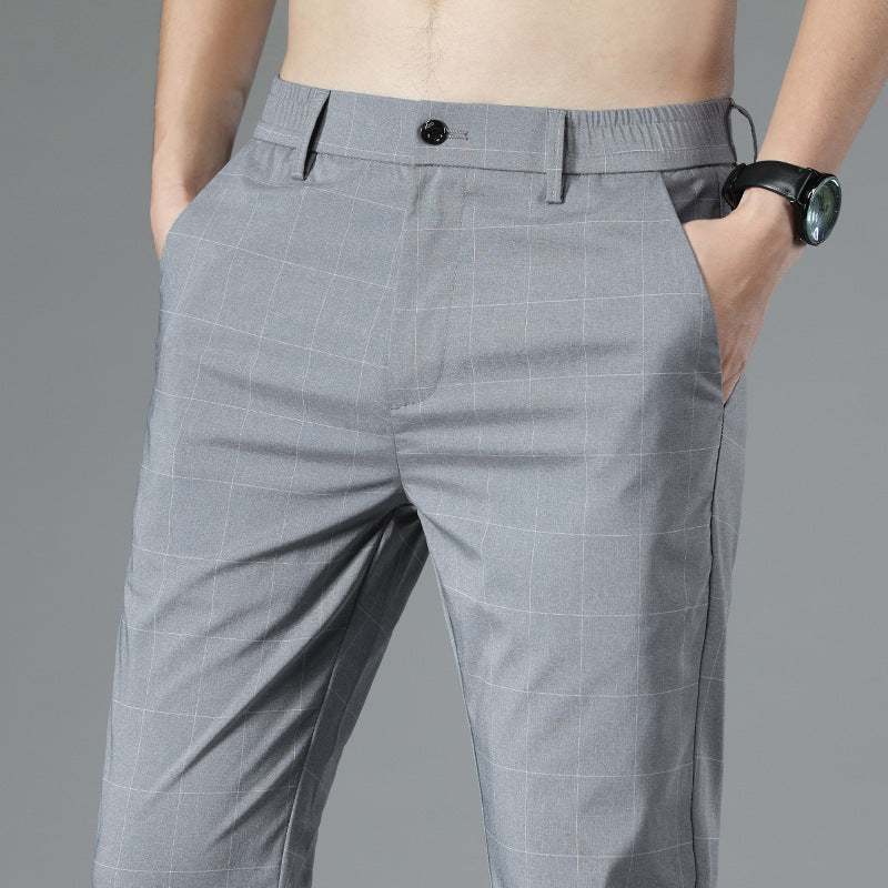 Lionel – Pantalon en Soie Glacée à Carreaux pour Hommes