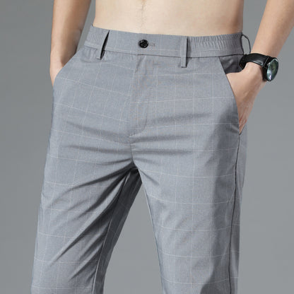 Lionel – Pantalon en Soie Glacée à Carreaux pour Hommes