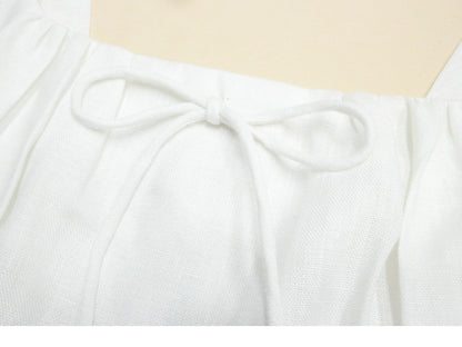 Helen – Robe en Lin Blanche