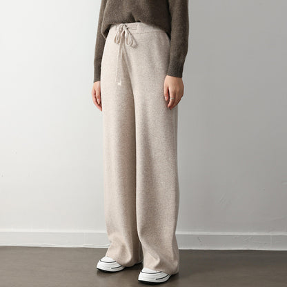 Jennifer – Pantalon droit large à taille élastique
