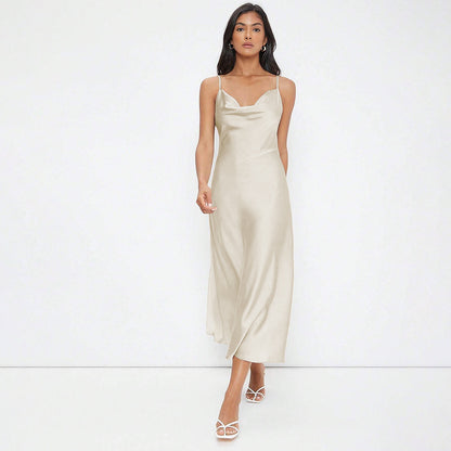 Audrey – Robe Satinée à Bretelles