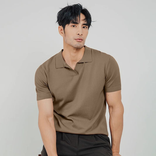 Desmond – Polo en maille à col pour homme