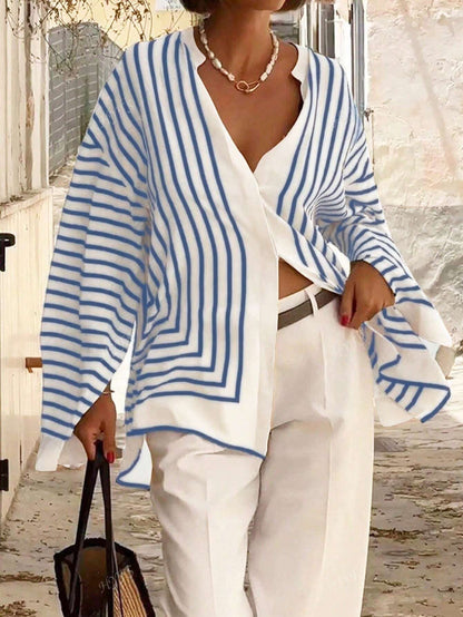 Judith – Blouse Élégante à Rayures et Coupe Ample