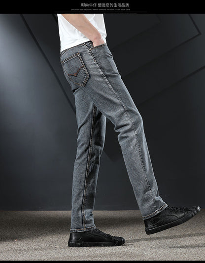 Samuel – Pantalon Droit Élastique en Denim pour Homme