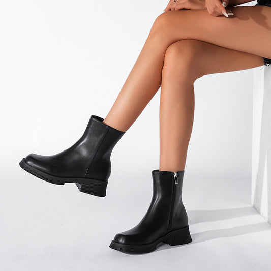 Vanessa – Bottines à Bout Rond en Vegan