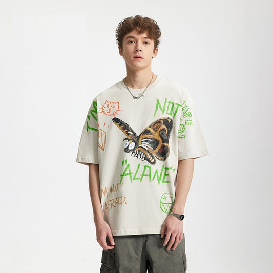 Charlie – T-shirt Graffiti Imprimé Ample à Manches Courtes
