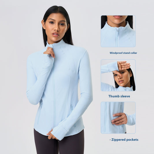 Janet – Veste de Sport Élastique avec Fermeture Éclair pour Yoga et Fitness