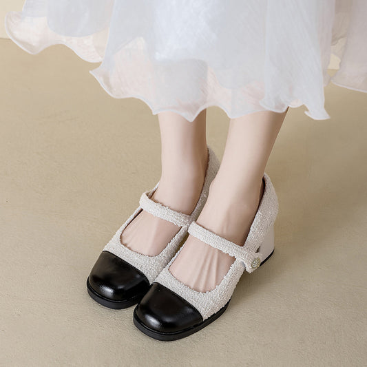 Helen – Chaussures à Talons Épais et Bout Rond