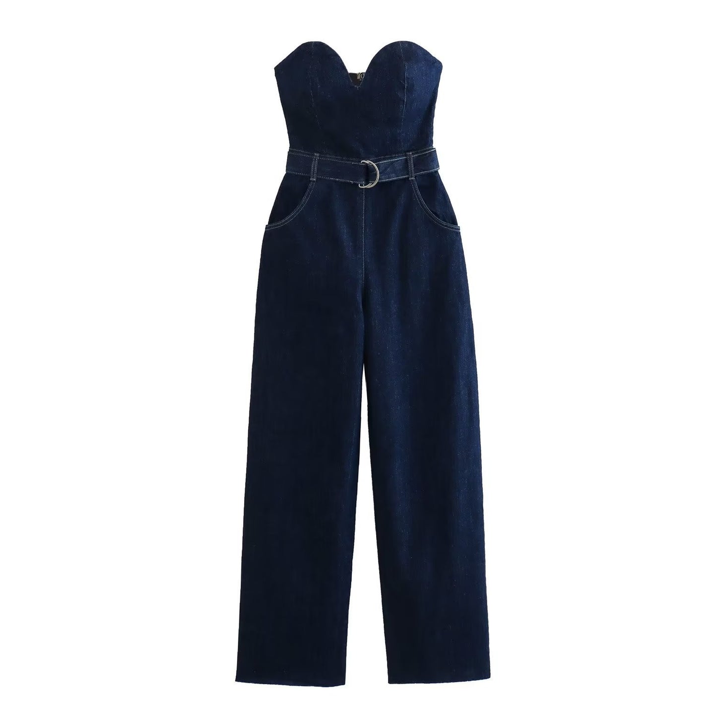 Michelle – Combinaison en Denim avec Ceinture