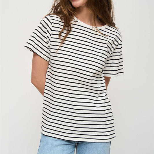 Janet – T-shirt à Rayures Noires et Blanches pour Femme
