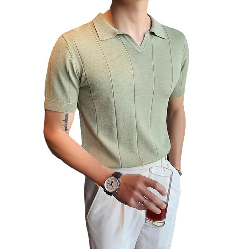 Louis – T-shirt en Soie de Glace à Manches Courtes pour Hommes