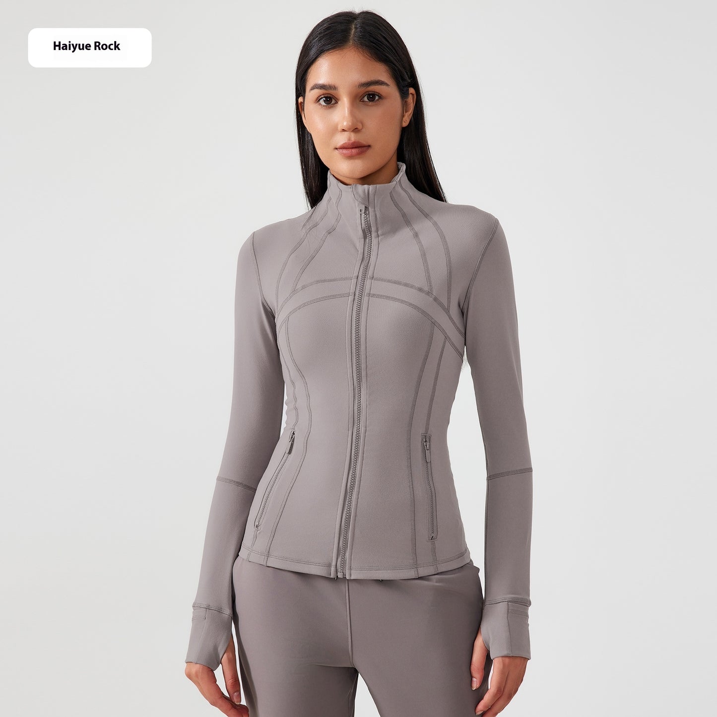 Janet – Veste de Sport Élastique avec Fermeture Éclair pour Yoga et Fitness
