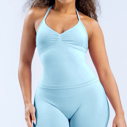 Joanne – Débardeur de Sport Sans Couture en Nylon Mat Élastique