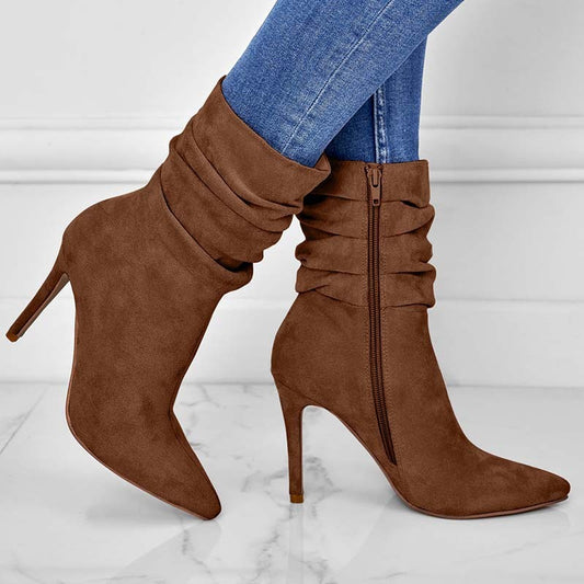Samantha – Bottines à Talon Aiguille avec Fermeture Éclair