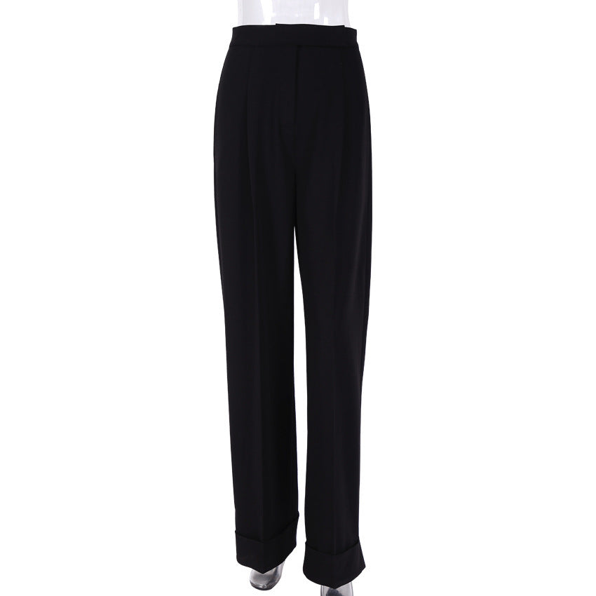 Sara – Pantalon de Costume Ample Taille Haute