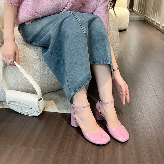 Holly – Chaussures à Talons Chunky en Cuir Vegan