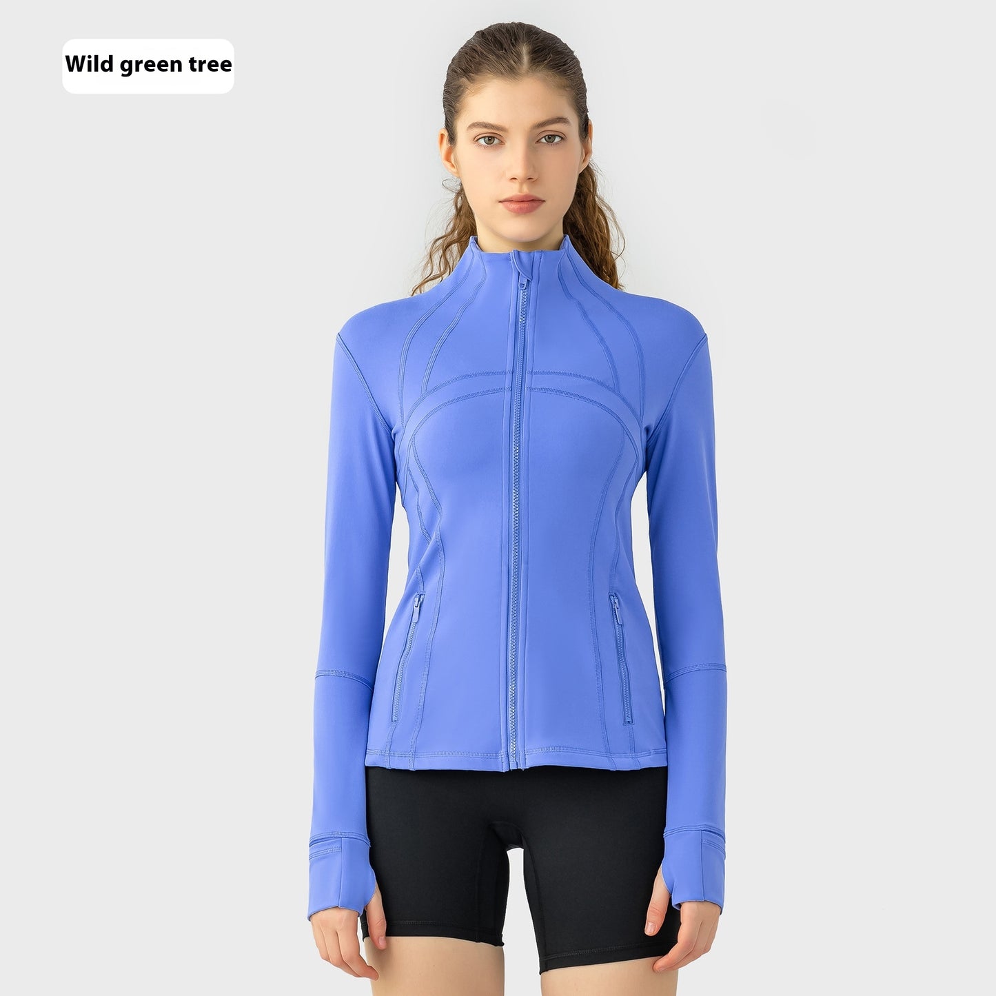 Janet – Veste de Sport Élastique avec Fermeture Éclair pour Yoga et Fitness
