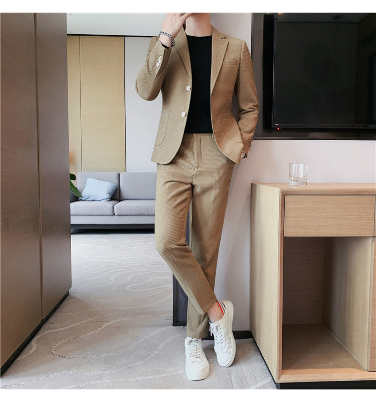 Ron – Costume décontracté en gaufre pour homme